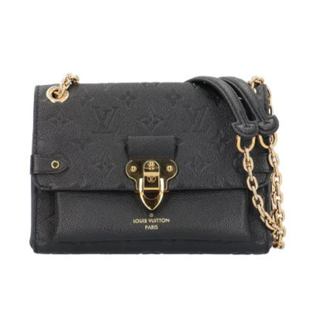 Louis Vuitton Vavin Monogram Empreinte Shoulder Bag Black Double Chain